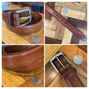Brooks Brothers Tan Brown Leather Mens Belt Size US 42 EU 105 Made in USA